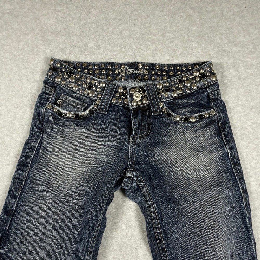 Miss Me Bootcut Jeans Kids 25 Dark Wash Good Studded Rhinestone Flap Pocket